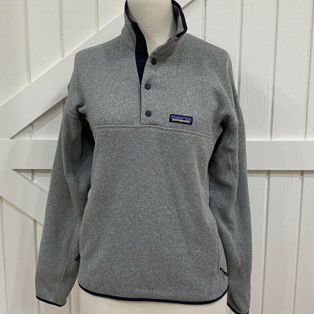 Patagonia Mens S Gray Blue Better Sweater Snap T